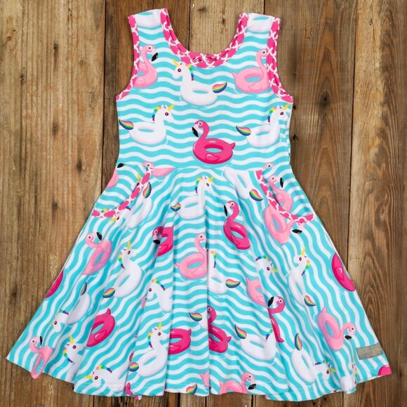 Eleanor Rose 4/5 Flamingo Pool Floats Dress - Picture 1 of 6